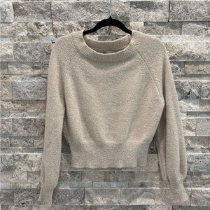 Cozy Beige Sweater Wearing Your Heart on Your Sleeve